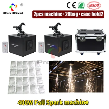 

400w Fall Spark Fireworks Machine For Wedding Celebration Dmx And Remote Control 2pcs With Flightcase And 20 Bags Powder