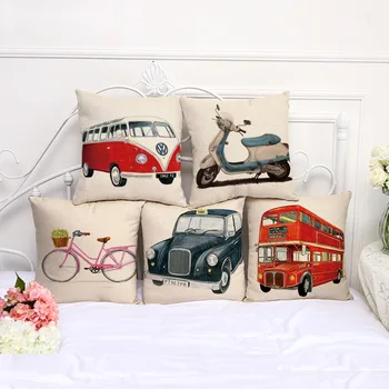 

1 PCS Retro car Peach skin velvet / cotton sofa pillow car waist cushion cover without pillow core