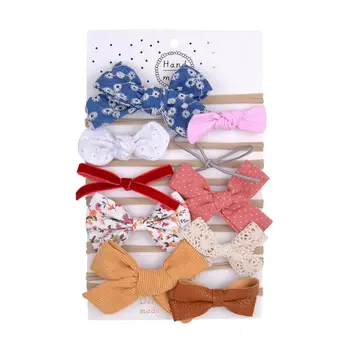 

Drop Ship. 10pcs Cute Bow Baby Headband Girl Nylon Head Bands Turban Newborn Hairbands