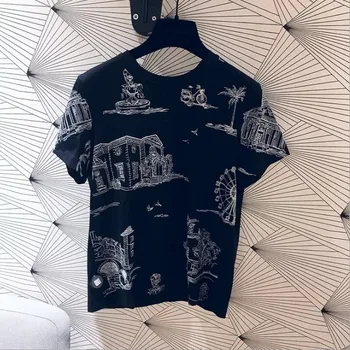 

New Spring / Summer 2020 Gothic Round Neck Graphic T-shirt for Woman Designer Luxury Woman Tee