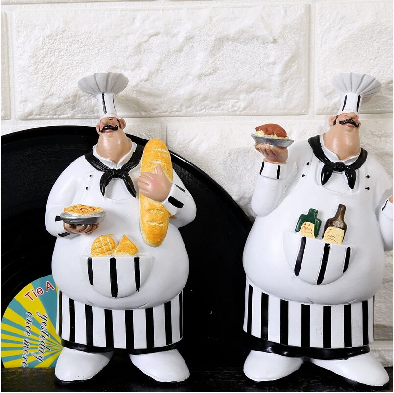 Set of 2 Italian Chef Figurines Kitchen Decor Adorable ...