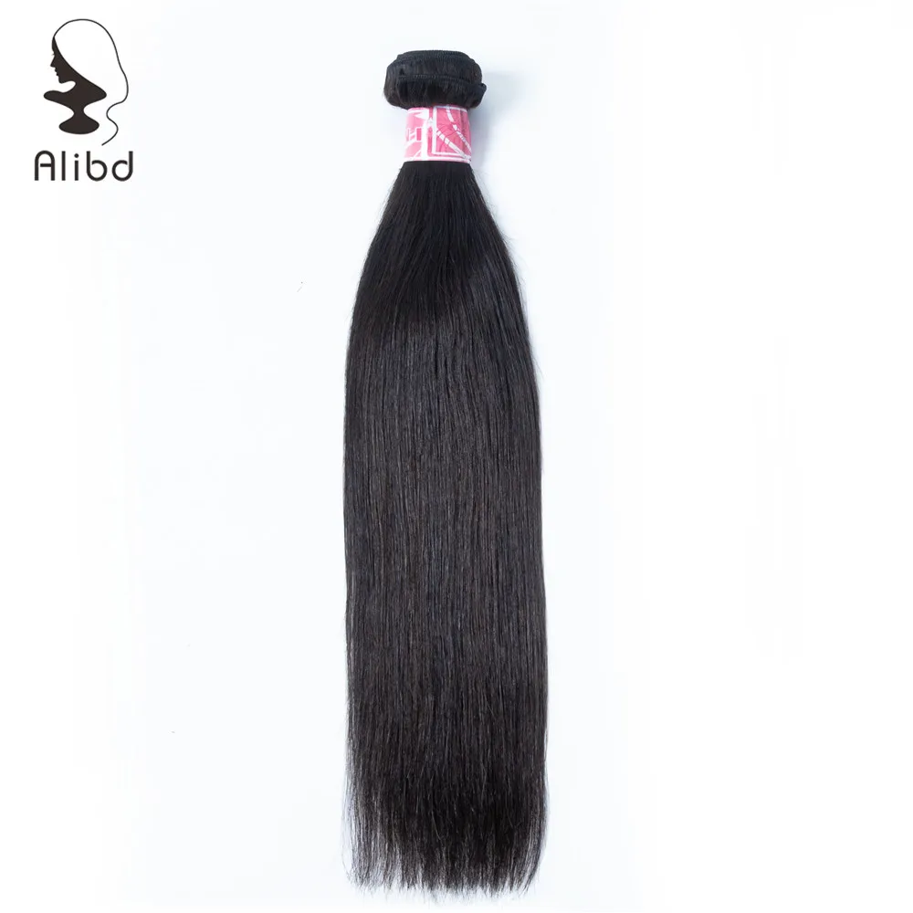 Alibd прямые человеческие волосы пучки волос с закрытием малазийские волосы с однонаправленной кутикулой 3 Связки с Закрытие естественного Цвет