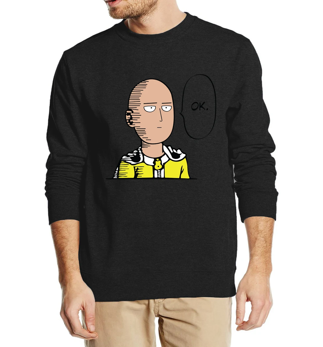 Аниме One Punch Hero Saitama Oppai, Мужская толстовка с капюшоном, весна-зима,, Повседневная Свободная одежда в стиле хип-хоп с капюшоном для фанатов