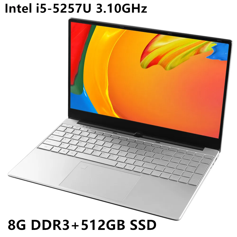 15.6Inch For Intel i5-5257U 3.10GHz Gaming laptop 256GB SSD IPS Screen Keyboard Backlight Fingerprint Unlock game Notebook-0