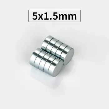 

RKZCT 50pcs/Lot 5 *1.5 mm Hot Sales Neodymium Magnet Small Round Magnetic Disc For Art Craft Connection Rare Earth NdFeB Magnets