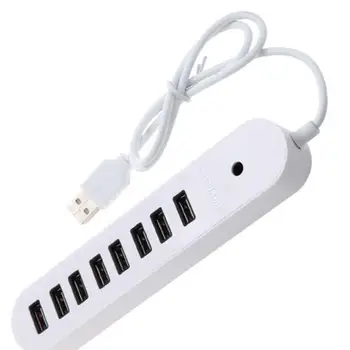 

Rectangle White 8-Port USB 2.0 Data HUB Splitter Adapter For General Application R16 R15