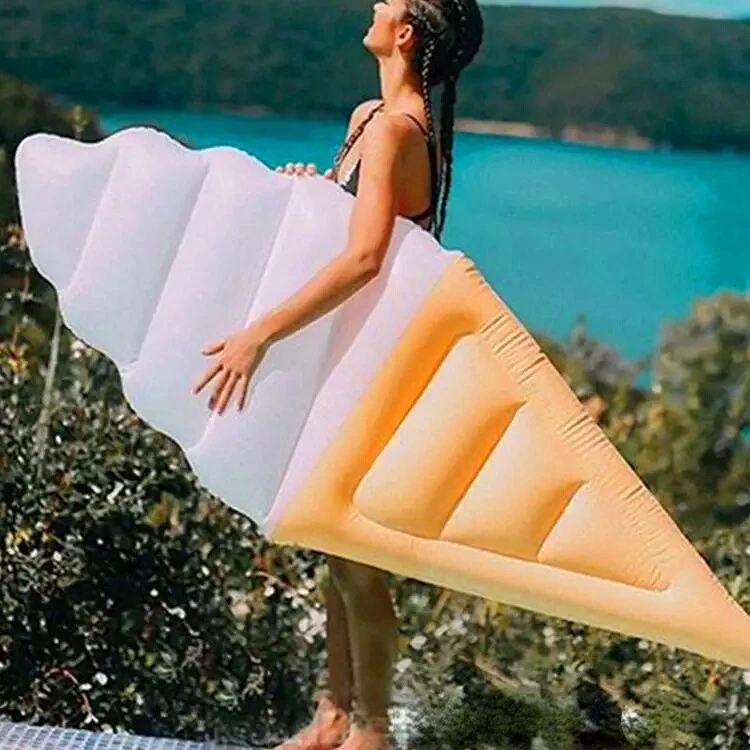 180cm Ice Cream Inflatable Circle Float Pool Air Mattress Swimming Ring for Adult Floating Bed Ride-on Raft Party Toys | Спорт и