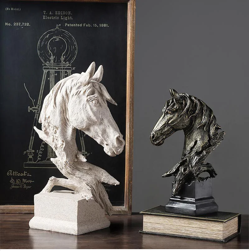 Роскошный современный дизайн Скульптура в виде головы лошади декоративные изделия из смолы для украшения дома абстрактная статуя Ornemants офисный Декор подарок