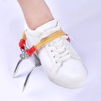 

Carbon Steel Tree Climbing Tool Safety Hook With Rubber Pole Spikes Shoes Band Rope For Observation Picking Fruit Hunting Set