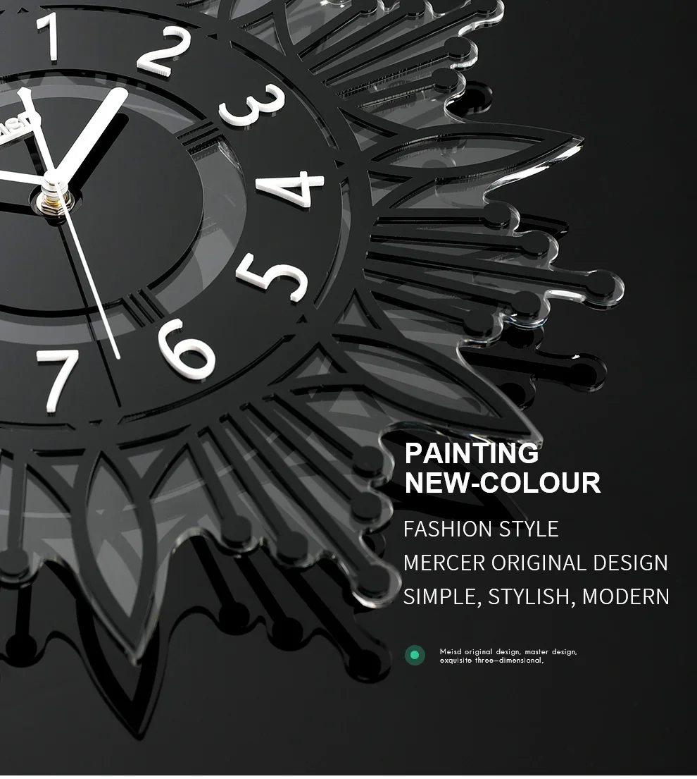 Silent Geometric 3D Wall Clock Modern Design Digital Hanging Clocks Living Room Acrylic Wall Watch Home Decor Free Shipping