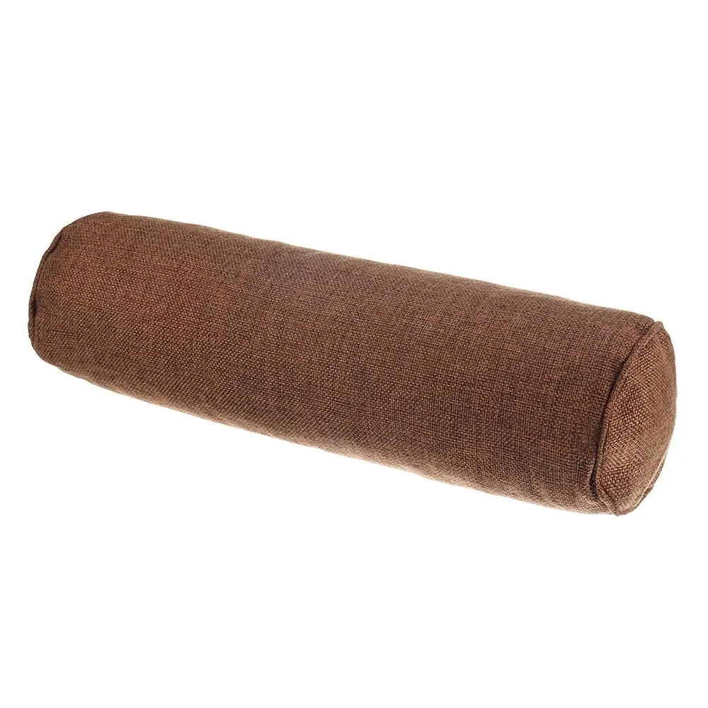 40x10cm Removable Pillow Summer Linen PP Cotton Body Neck Pillow Bed Roll Cushion Head Leg Back Support Travel Column Pillows - Цвет: Коричневый