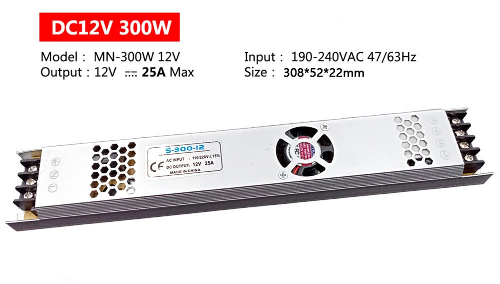 DC 12V 24V 60W 100W 150W 200W 300W ультра тонкий светодиодный источник питания AC 190-240V осветительные трансформаторы светодиодный драйвер светодиодные полосы лаборатории