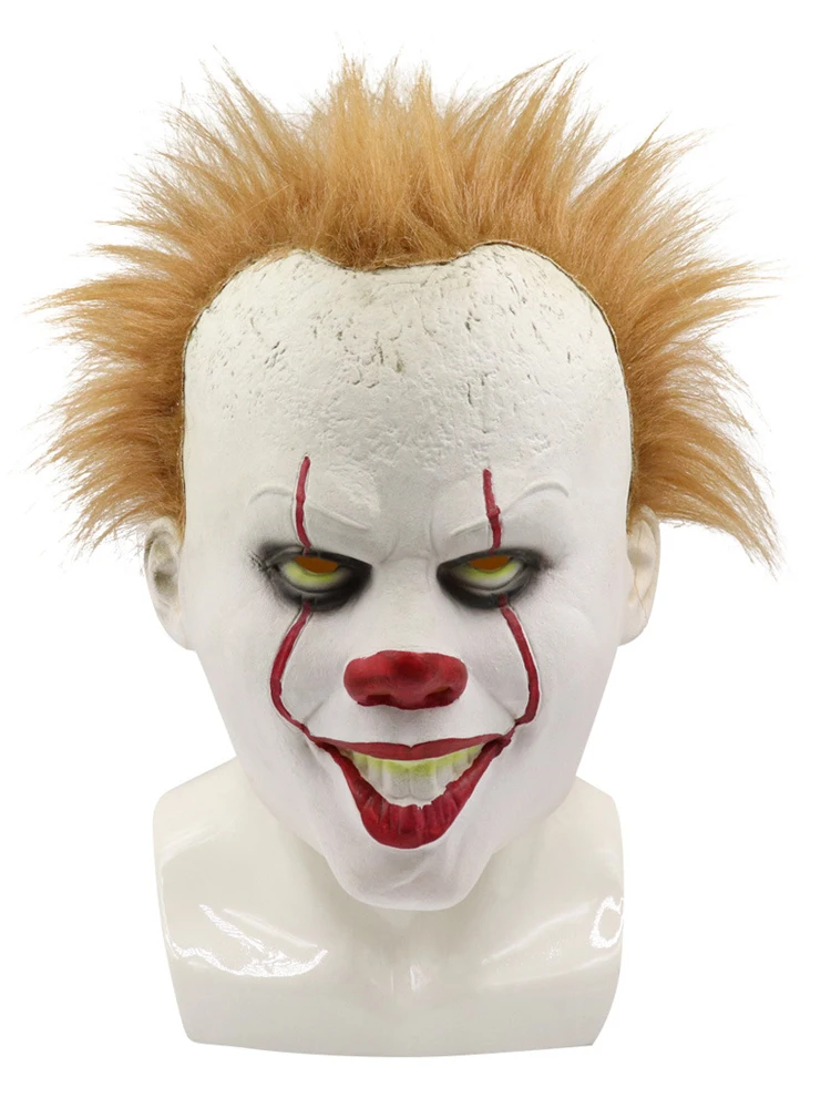 Хэллоуин косплей страшная Маска Костюм Фильм Стивен Кинг это маска Pennywise ужас Каун шутка вечерние лицо реалистичные силиконовые маски