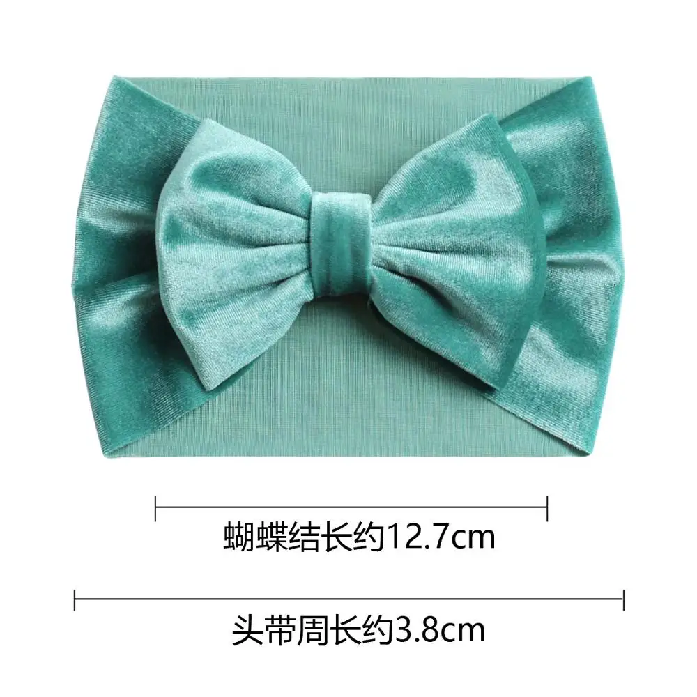 Bulk 24pc/lot Newborn Velvet Hair Bow Headband,kids girls Wide Turban Headbands Baby Head wraps gift Christmas hair accessories