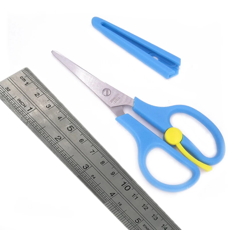 DIY ножницы для домашнего офиса стационарные ремесленные школьные ножницы aper cut craft - Цвет: Blue with cap