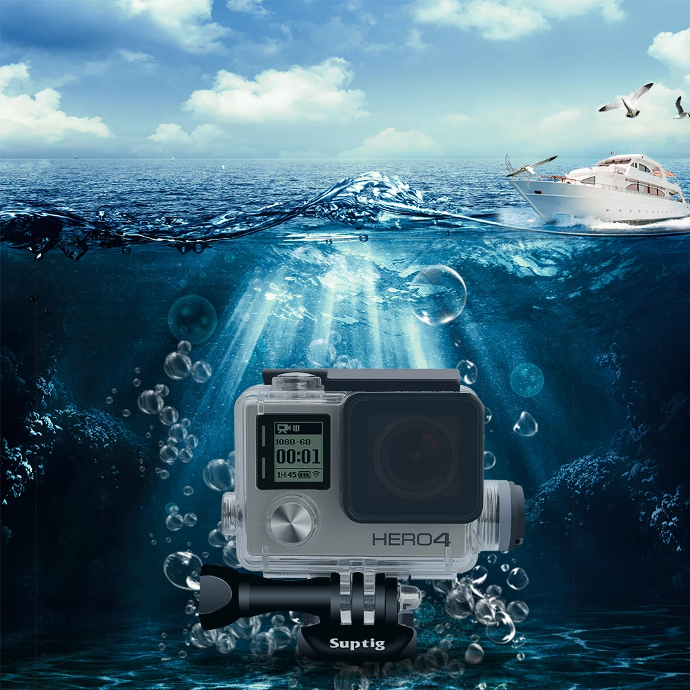 For Gopro Hero 4/3+/3 Action Camera Accessories Charging Waterproof Protective Case Frame Underwater Charger shell Housing Box