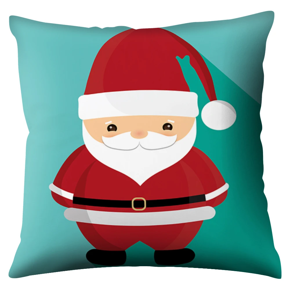 Pillowcase 45x45cm E Счастливого Рождества мебель чехлы на сиденья протектор чехол Санта Клаус печатных диван Чехлы 1/2/3 сидения, цена производителя для Гостиная - Цвет: Pillowcase 45x45cm E