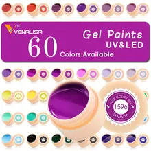 60 цветов s/набор гель-краска для нейл-арта фабрика canni чистый цвет DIY Украшение блестящий порошок краска ing светодиодный и УФ цветной гель