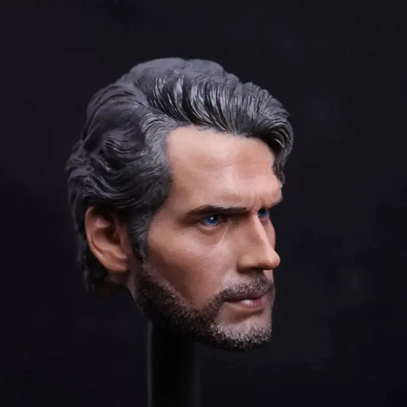 Custom Beard Henry Cavill 1/6 Head Sculpt for Hot Toys Superman Muscular Body 