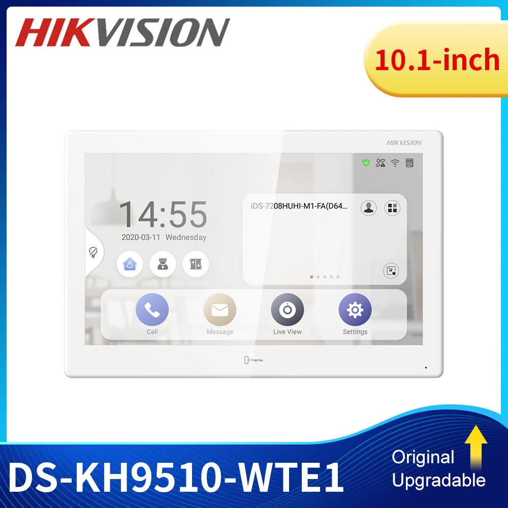DS-KH9510-WTE1 Original Hikvision Android WIFI Indoor Station POE 10.1-inch Colorful Touch Screen Video Intercom Unlock Door |