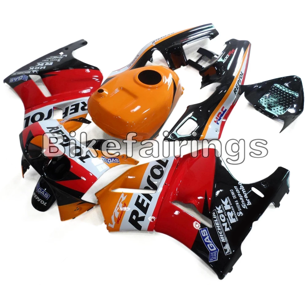 Полный комплект обтекатель для Honda VFR400R NC30 V4 1988 1989 1990 1991 1992 ABS Пластик мотоциклетный кузов Repsol оранжевый красный черный