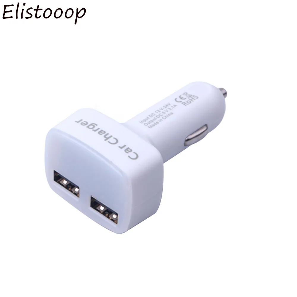 Автомобильное зарядное устройство 4 в 1 с двойным USB, 5 в постоянного тока, 3,1 А, универсальное устройство с измерителем температуры/напряжения/тока, цифровой светодиодный адаптер, зарядное устройство - Цвет: white Blue light