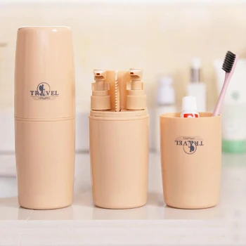 

80ml Portable Travel Mouthwash Cup Set Home Bathroom Accessories Storage Box Outdoor Business Toothbrush Wash Cup