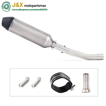 

Motorcycle Full Exhaust Escape System Modifid adapter Link middle bend pipe Slip On for kawasaki Ninja ZX-6R ZX6R 2008-2018