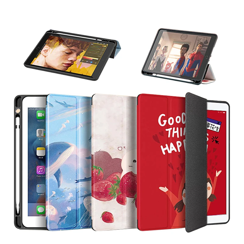 Чехол для iPad Air 3 чехол Pro 2020 11 дюймов с держателем карандашей складной мультяшный 2
