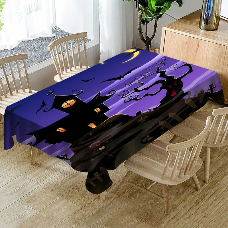 

Halloween Tablecloth Polyester Witch Ghost Table Cloth Tablecloth Pumpkin Lantern Table Cloth Waterproof Table Cover for Party