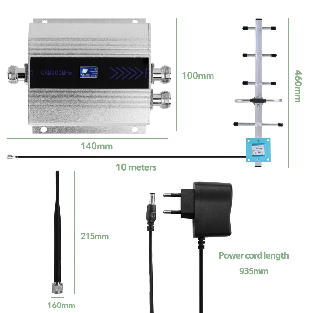 Двухконцевой повторитель сигнала для сотового телефона GSM900MHz усилитель сигнала мобильного телефона Полный дуплексный набор усилителя сигнала работы