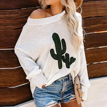 

Autumn Sweater Women Embroidery Knitted Winter Female Sweater Pullover Lady Jumper Pull Femme Tops