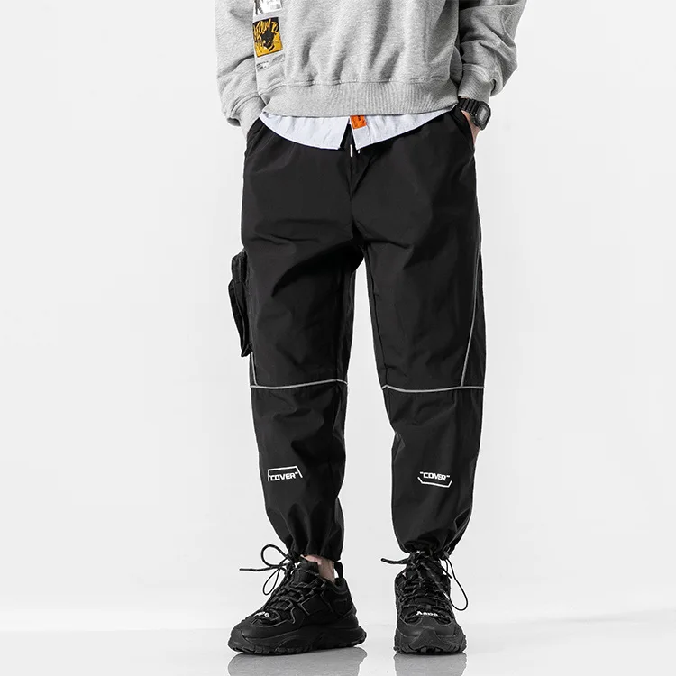 

City Where the Product Spring New Style Side Edge Stereo Pocket Casual Bib Overall Lace-up Loose Casual Pants Men