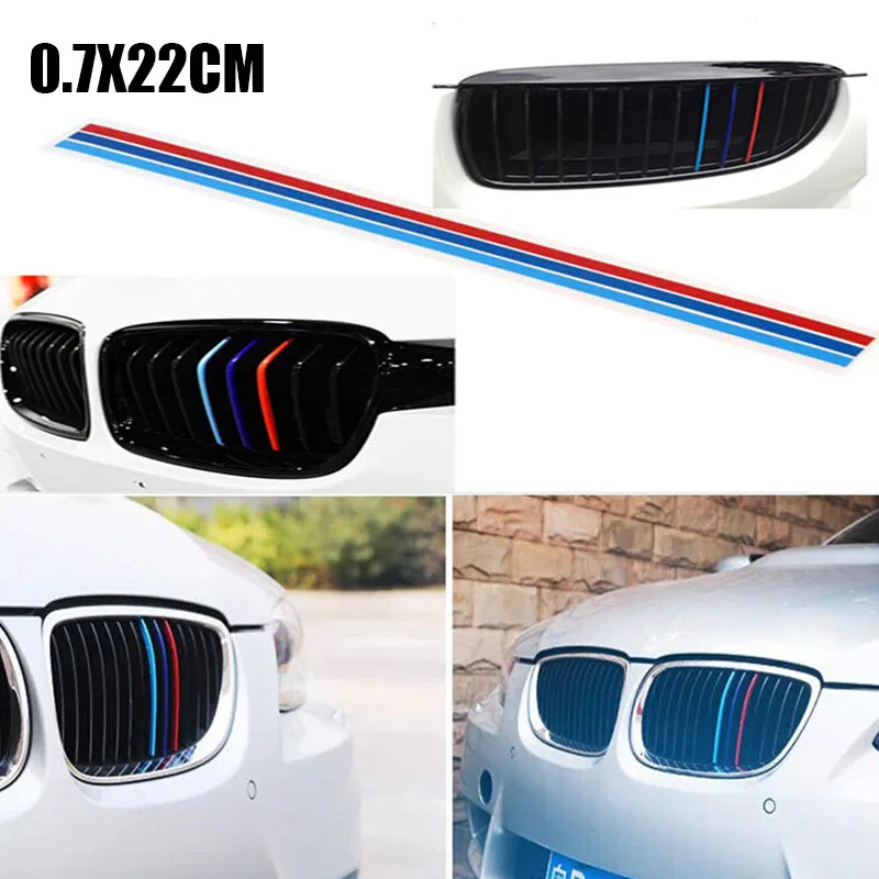 

For BMW M3 M5 E36 E46 E60 E90 3 Color Car Front Grille Grill Vinyl Strip Sticker