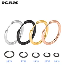 ICAM серебряные черные простые серьги-кольца с ушками для женщин мини маленькие серьги-кольца с пряжкой в виде кости уха круглые серьги-кольца