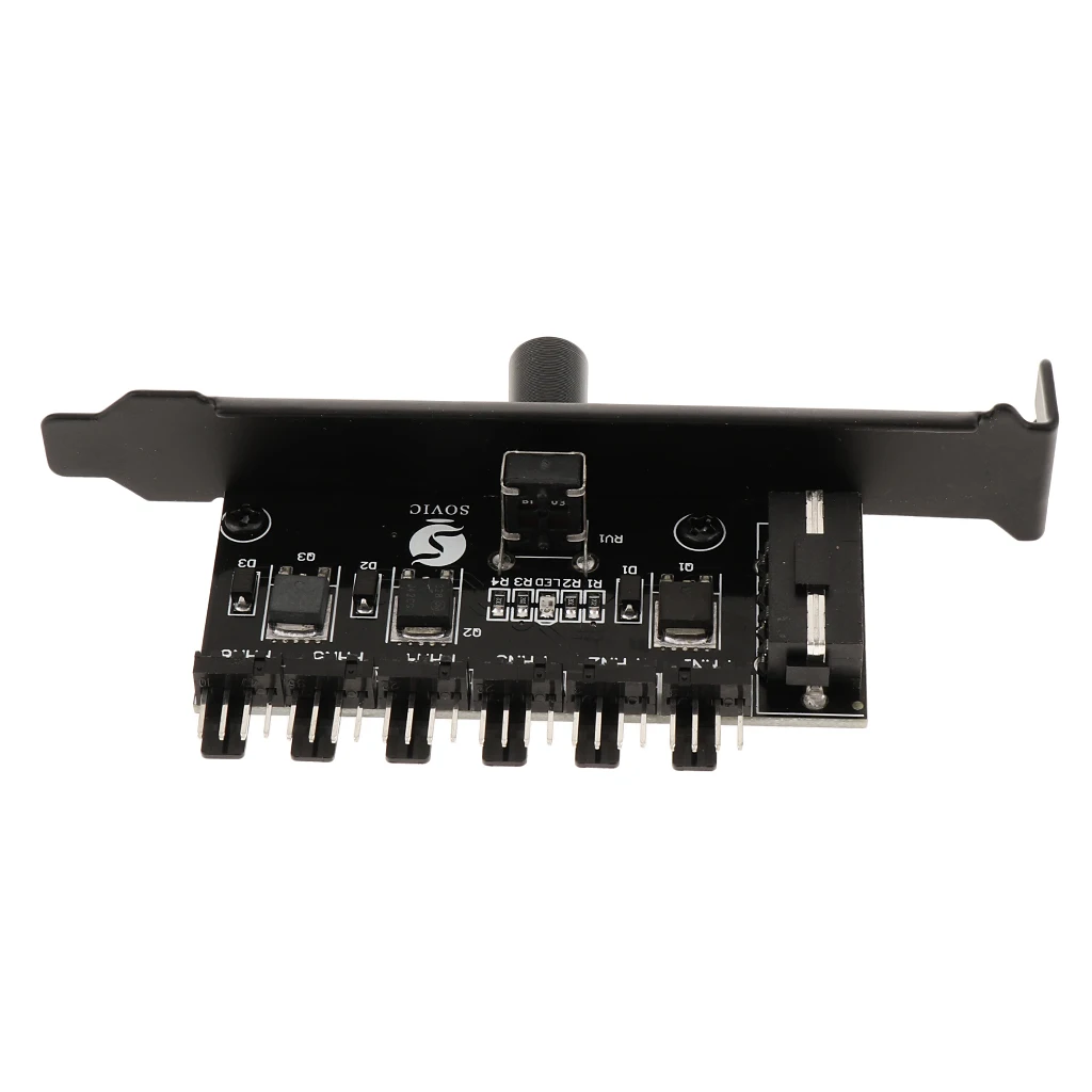 Cooling Fan Splitter Hub, CPU Cooling HUB 6Port 12V 3Pin/4Pin Fan Speed Controller for PC Computer