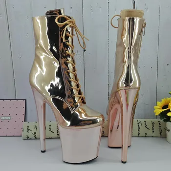 

Leecabe Champagne 20CM/8inches Pole dancing High Heel platform closed toe Pole Dance boots