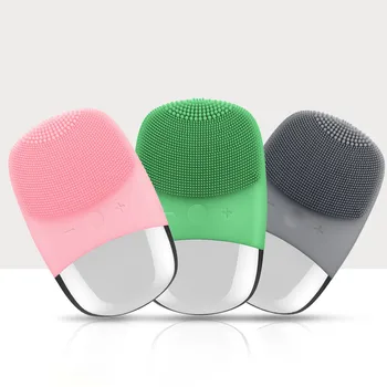 

Vibration Foreoing Facial Cleansing Brush Mini 2 Silicone Electric Sonic Cleanser Waterproof Blackhead Remover Face Massage