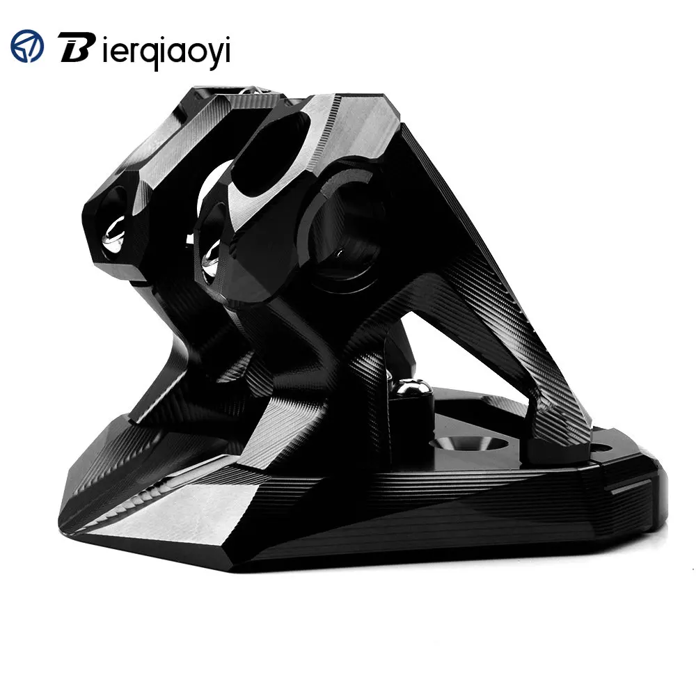 Для Yamaha NMAX 155/NMAX155/N-MAX 155 аксессуары для мотоциклов CNC Алюминиевый Скутер ручка бар база руля зажим стояк серебро - Цвет: Черный