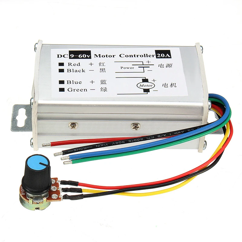 PWM DC Motor Speed Regulator Controller Switch DC 9V-60V 20A Potentiometer New 