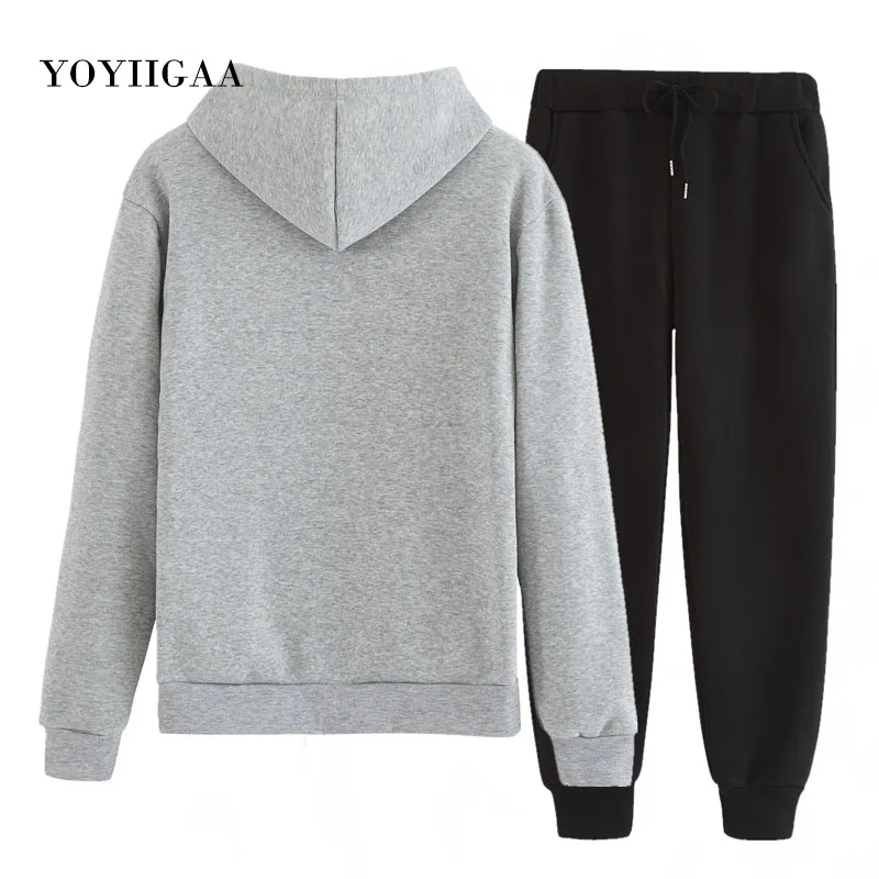 Autumn Winter 2 Piece Set Women Hoodies Pants Printed Pullover Sweatshirt Womens Hoodie Hooded with Pockets Tracksuit Suits