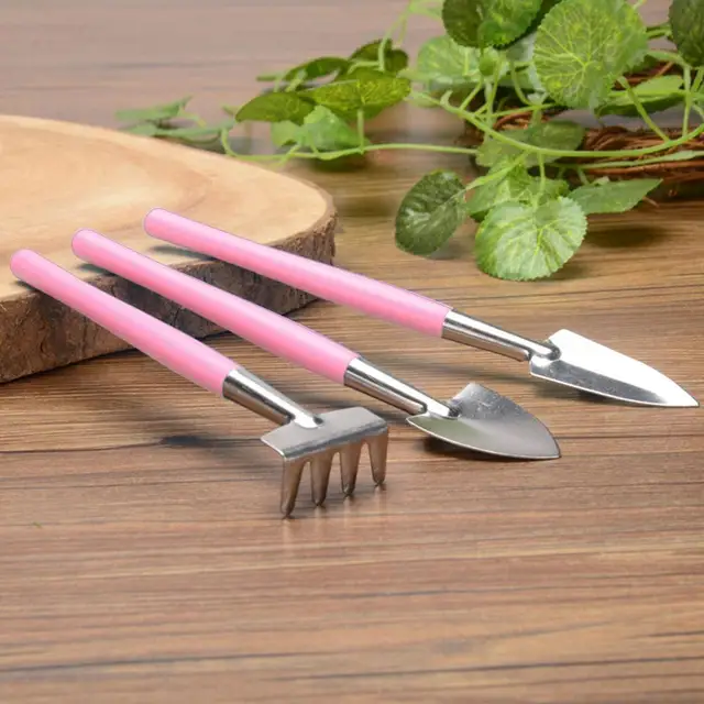 3Db Mini Kerti Szerszámok Növényi Edény Palánták Kis Ásó Lapát Gerenda Edényes Kisgyermekek És Beltéri Növények Számára - Image 2