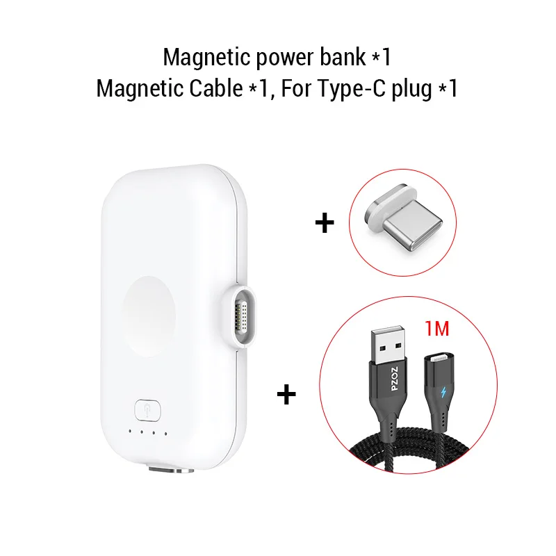 best powerbanks PZOZ Magnetic Power Bank For iPhone Micro USB Type C 1200mAh Mini Magnet Charger Power Bank For iPhone iPad Xiaomi Huawei Phone battery pack for phone Power Bank