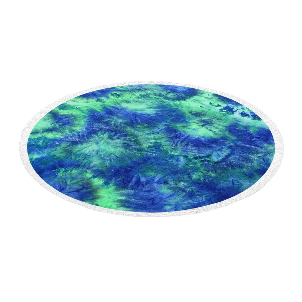 Thick Round Blanket Microfiber Yoga Mat Tassels Soft Water Absorbent Beach Towel