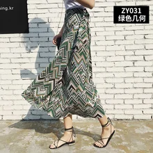 One-Piece New Skirt Printed Chiffon Floral Slim Joker Wrap Skirt Multicolor Vacation Wind Irregular Beach Multi-Purpose Skirts