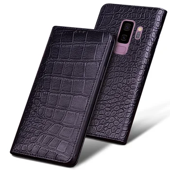 

High-end full grain genuine leather magnetic holder case for Samsung Galaxy S9 Plus/Samsung Galaxy S9 flip phone cover funda