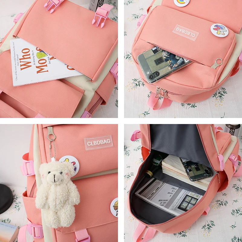 Женский холщовый рюкзак для ноутбука в стиле Харадзюку, школьные ранцы для девочек-подростков, школьный рюкзак для учеников колледжа, Детск...