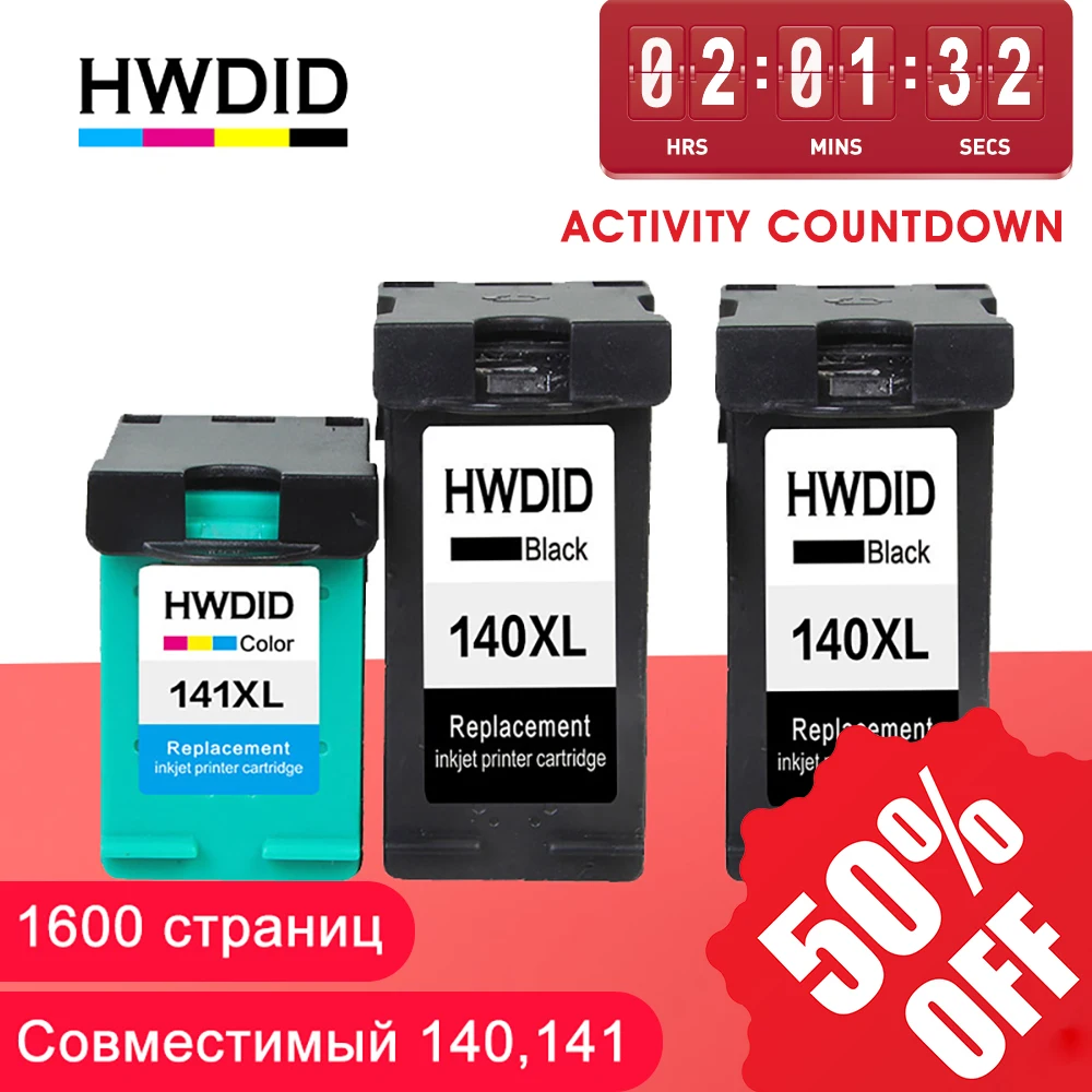 Сменный чернильный картридж HWDID 140 141XL для hp/HP 141 hp Photosmart C4283 C4583 C4483 C5283 Deskjet D4263|ink