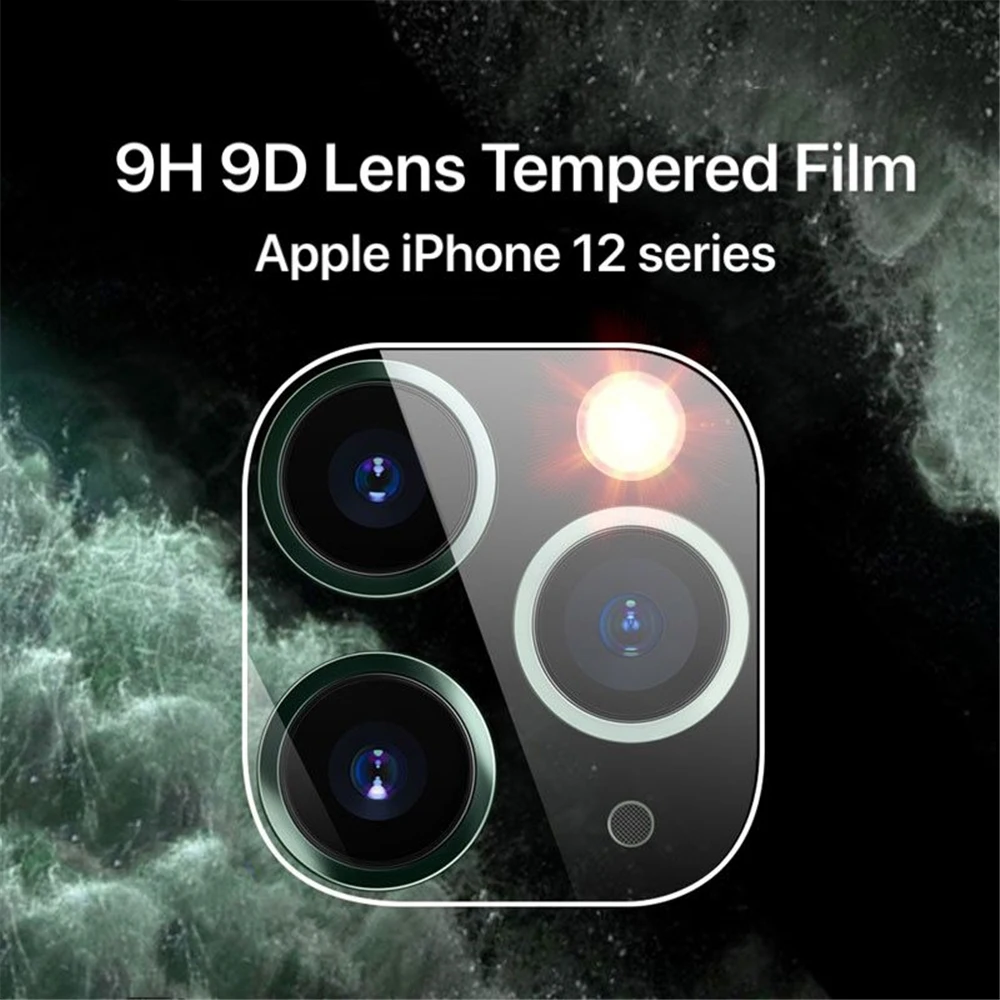 

2pcs 9H Hardness Tempered Glass Camera Lens Screen Protector for iPhone 12 Mini Pro Max Protective Film for iPhone12 Series