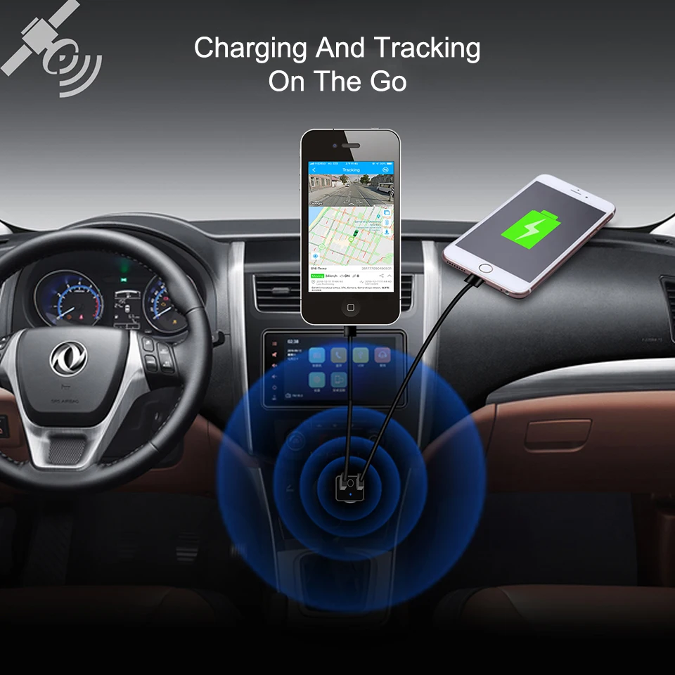 Concox уникальный HVT001 автомобильное зарядное устройство gps трекер с двумя USB